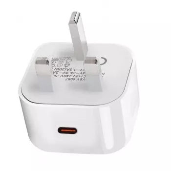 eSTUFF Home Charger USB-C PD 3A 20W, UK Spraudnis - Balts