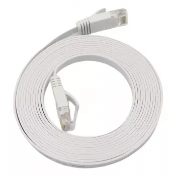 Microconnect V-UTP6A10W-FLAT-LSZH plakanais tīkla kabelis 10 m, balts, Cat6a U/UTP