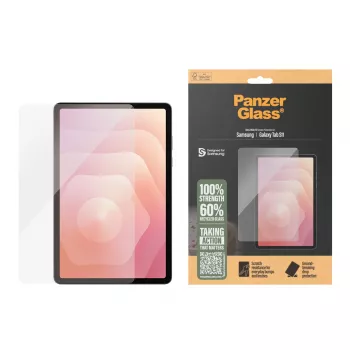 PanzerGlass ekrāna aizsargs Samsung Galaxy Tab S11 — rūdīts stikls, PET, silikons, Ultra-Wide Fit, caurspīdīgs