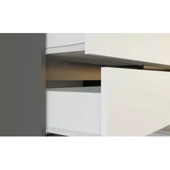 Kumode Top E Shop MALWA M6 120 cm, 6 atvilktnes, antracīta rāmis, baltas fasādes