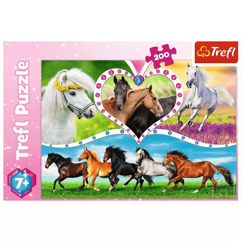 Trefl puzle no 200 gabaliņiem „Skaistie zirgi“ (13248)