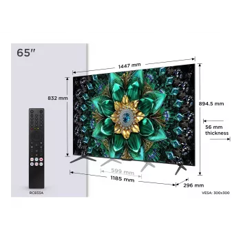 TCL Q6C 65Q6C televizors 165.1 cm (65 colli) 4K Ultra HD Smart TV Wi-Fi Metālisks