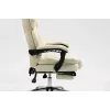 Grozāmais biroja krēsls ActiveJet YK7416 — ergonomisks krēsls, bēšs eko āda, metāla rāmis, polsterēta atzveltne, kāju balsts