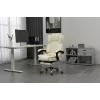 Grozāmais biroja krēsls ActiveJet YK7416 — ergonomisks krēsls, bēšs eko āda, metāla rāmis, polsterēta atzveltne, kāju balsts