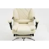 Grozāmais biroja krēsls ActiveJet YK7416 — ergonomisks krēsls, bēšs eko āda, metāla rāmis, polsterēta atzveltne, kāju balsts