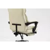 Grozāmais biroja krēsls ActiveJet YK7416 — ergonomisks krēsls, bēšs eko āda, metāla rāmis, polsterēta atzveltne, kāju balsts