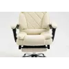 Grozāmais biroja krēsls ActiveJet YK7416 — ergonomisks krēsls, bēšs eko āda, metāla rāmis, polsterēta atzveltne, kāju balsts