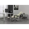 Grozāmais biroja krēsls ActiveJet YK7416 — ergonomisks krēsls, bēšs eko āda, metāla rāmis, polsterēta atzveltne, kāju balsts