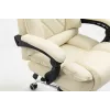 Grozāmais biroja krēsls ActiveJet YK7416 — ergonomisks krēsls, bēšs eko āda, metāla rāmis, polsterēta atzveltne, kāju balsts