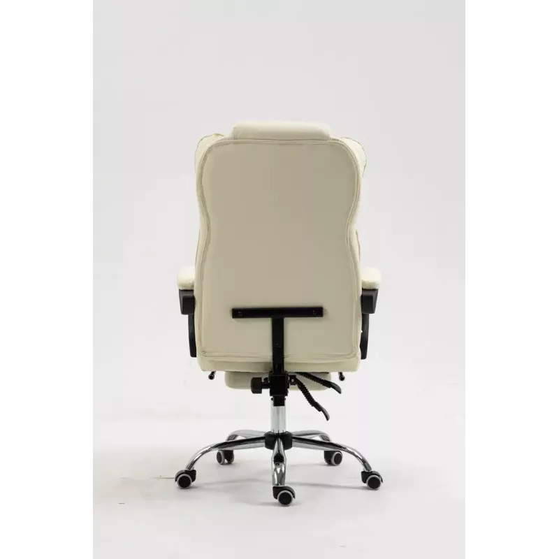 Grozāmais biroja krēsls ActiveJet YK7416 — ergonomisks krēsls, bēšs eko āda, metāla rāmis, polsterēta atzveltne, kāju balsts