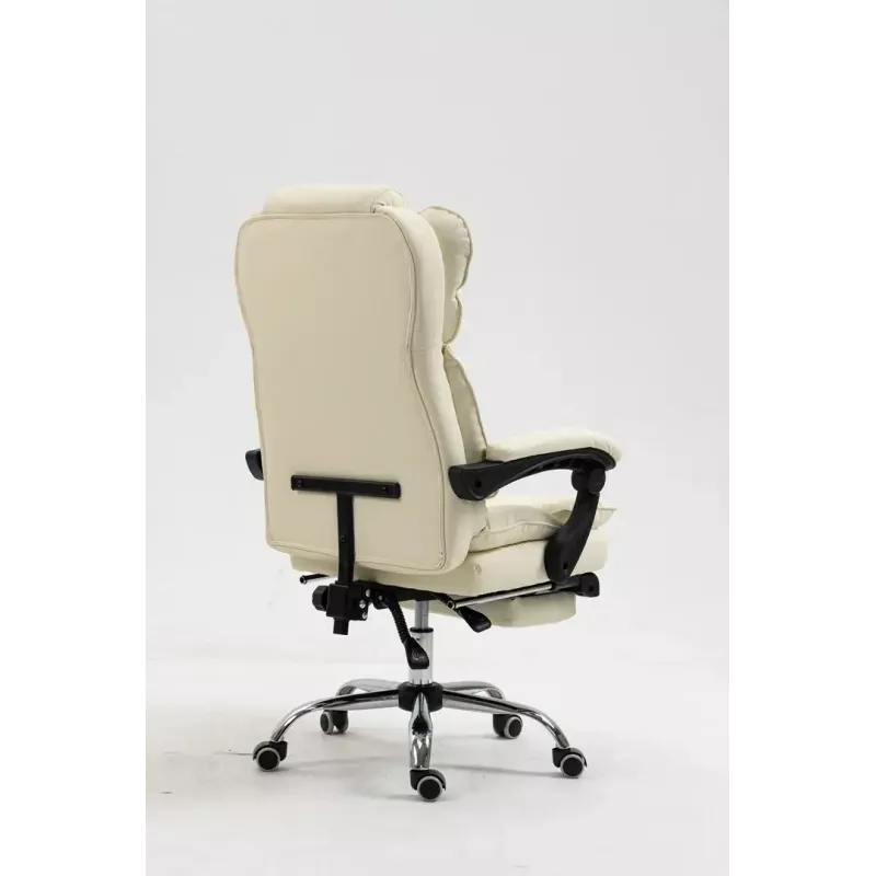 Grozāmais biroja krēsls ActiveJet YK7416 — ergonomisks krēsls, bēšs eko āda, metāla rāmis, polsterēta atzveltne, kāju balsts