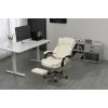 Grozāmais biroja krēsls ActiveJet YK7416 — ergonomisks krēsls, bēšs eko āda, metāla rāmis, polsterēta atzveltne, kāju balsts