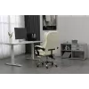 Grozāmais biroja krēsls ActiveJet YK7416 — ergonomisks krēsls, bēšs eko āda, metāla rāmis, polsterēta atzveltne, kāju balsts