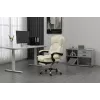 Grozāmais biroja krēsls ActiveJet YK7416 — ergonomisks krēsls, bēšs eko āda, metāla rāmis, polsterēta atzveltne, kāju balsts