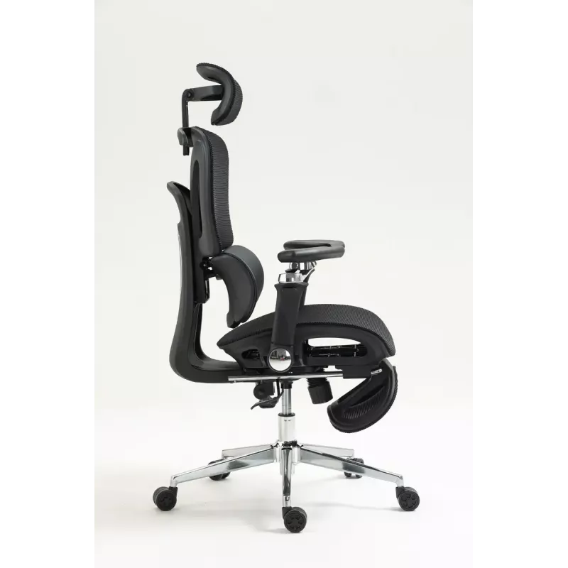 Ergonomisks biroja krēsls ActiveJet YK848 — sieta sēdeklis un atzveltne, melns, atzveltne 50,5×57 cm, sēdekļa platums 48,5 cm