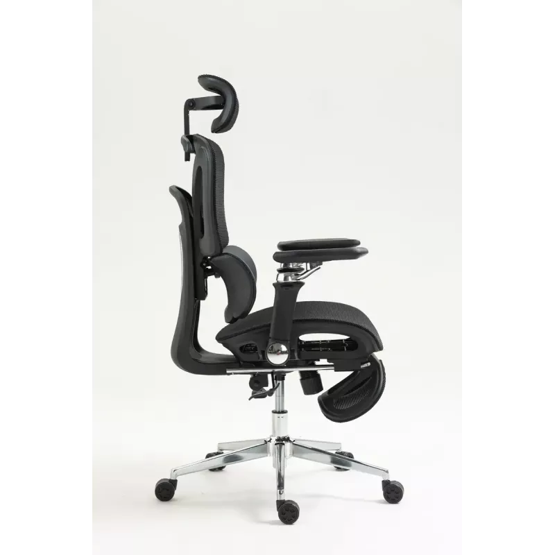 Ergonomisks biroja krēsls ActiveJet YK848 — sieta sēdeklis un atzveltne, melns, atzveltne 50,5×57 cm, sēdekļa platums 48,5 cm
