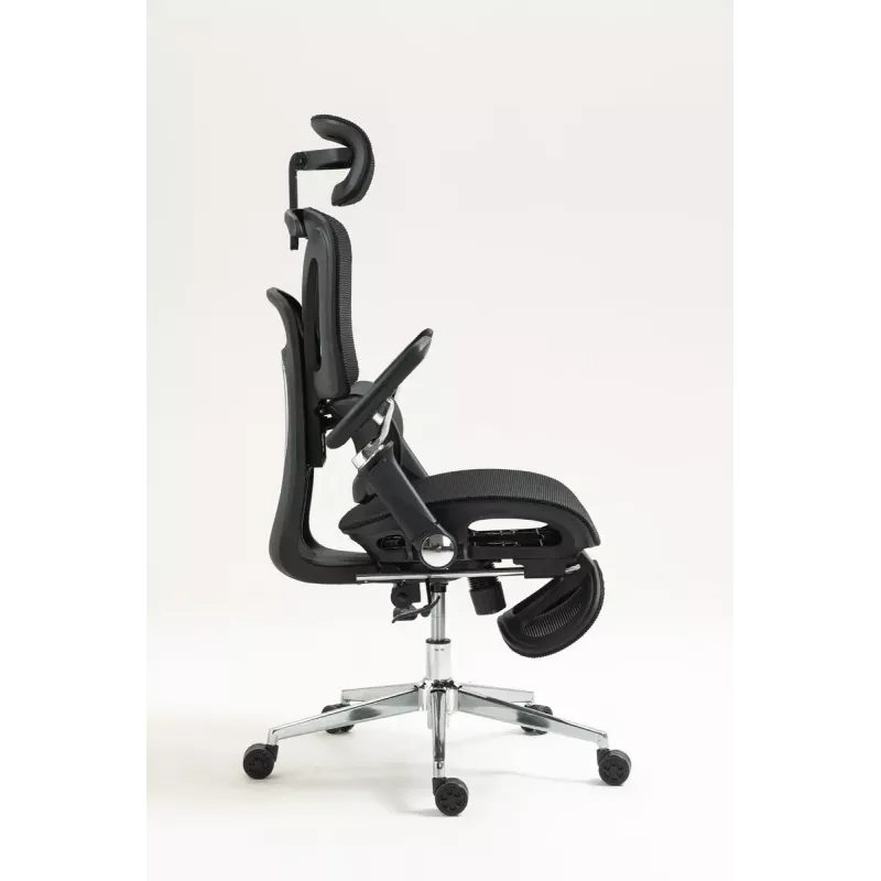 Ergonomisks biroja krēsls ActiveJet YK848 — sieta sēdeklis un atzveltne, melns, atzveltne 50,5×57 cm, sēdekļa platums 48,5 cm