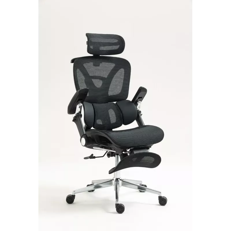 Ergonomisks biroja krēsls ActiveJet YK848 — sieta sēdeklis un atzveltne, melns, atzveltne 50,5×57 cm, sēdekļa platums 48,5 cm