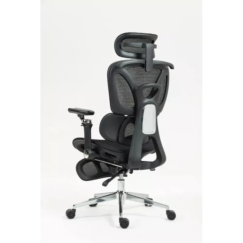 Ergonomisks biroja krēsls ActiveJet YK848 — sieta sēdeklis un atzveltne, melns, atzveltne 50,5×57 cm, sēdekļa platums 48,5 cm