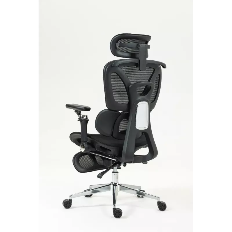 Ergonomisks biroja krēsls ActiveJet YK848 — sieta sēdeklis un atzveltne, melns, atzveltne 50,5×57 cm, sēdekļa platums 48,5 cm