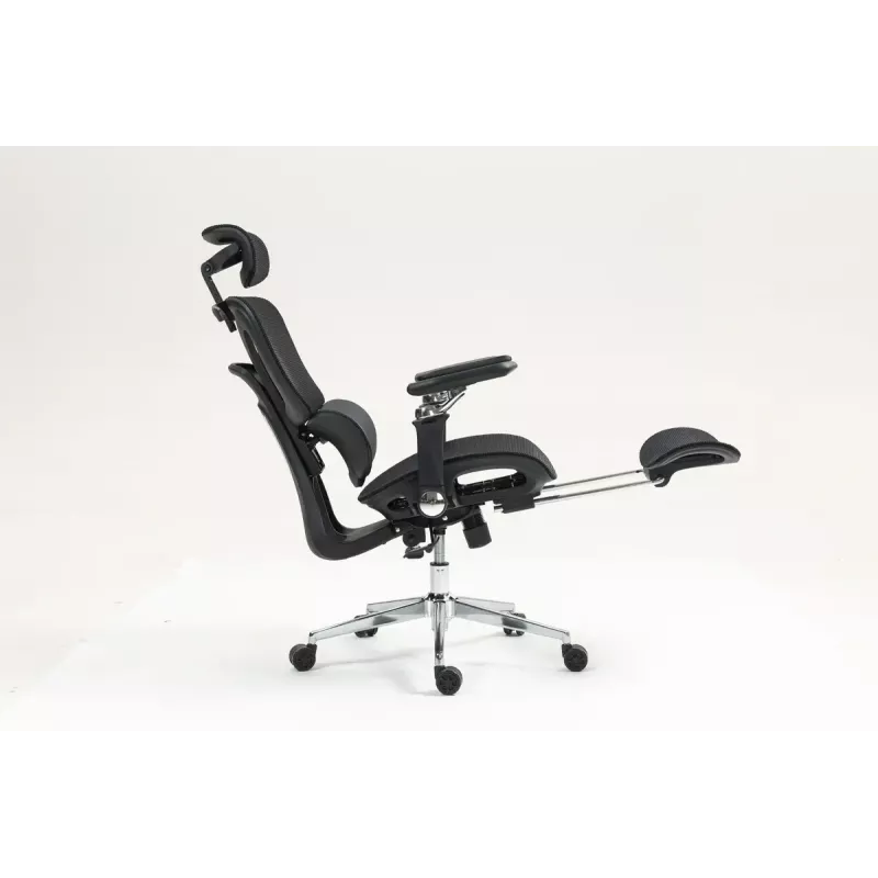 Ergonomisks biroja krēsls ActiveJet YK848 — sieta sēdeklis un atzveltne, melns, atzveltne 50,5×57 cm, sēdekļa platums 48,5 cm