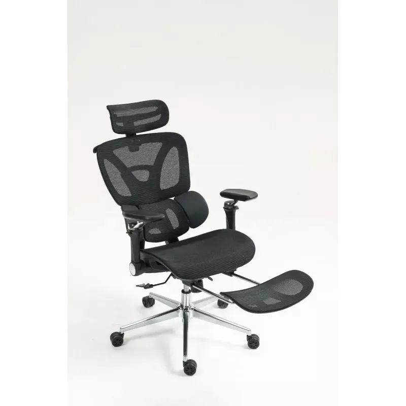 Ergonomisks biroja krēsls ActiveJet YK848 — sieta sēdeklis un atzveltne, melns, atzveltne 50,5×57 cm, sēdekļa platums 48,5 cm