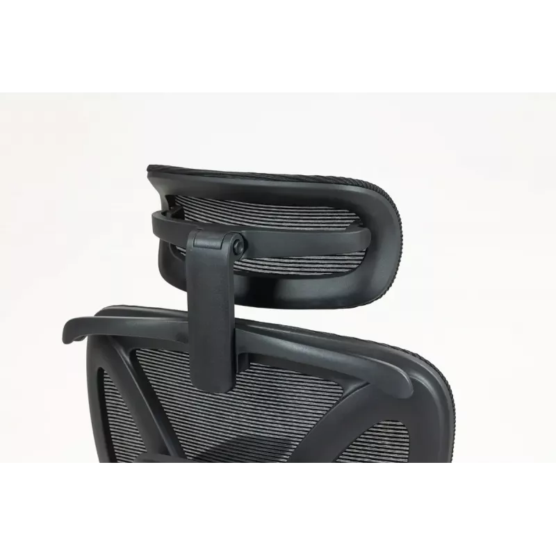 Ergonomisks biroja krēsls ActiveJet YK848 — sieta sēdeklis un atzveltne, melns, atzveltne 50,5×57 cm, sēdekļa platums 48,5 cm