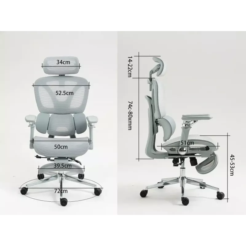 Ergonomisks biroja krēsls ActiveJet YK848 — sieta sēdeklis un atzveltne, melns, atzveltne 50,5×57 cm, sēdekļa platums 48,5 cm