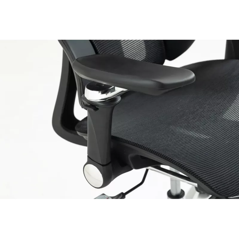 Ergonomisks biroja krēsls ActiveJet YK848 — sieta sēdeklis un atzveltne, melns, atzveltne 50,5×57 cm, sēdekļa platums 48,5 cm