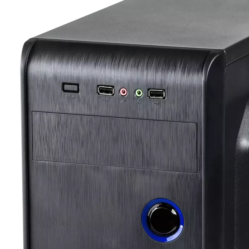 Akyga AK939BL Midi Tower datora korpuss, ATX / Micro ATX / Mini ITX, 2x USB 2.0, bez barošanas bloka, melns