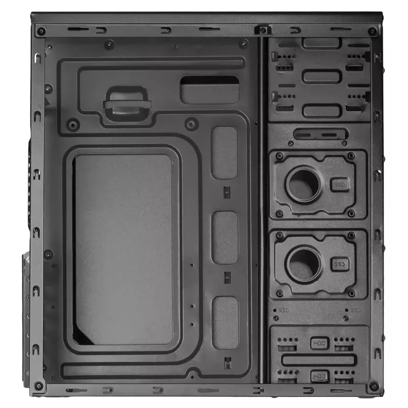 Akyga AK939BL Midi Tower datora korpuss, ATX / Micro ATX / Mini ITX, 2x USB 2.0, bez barošanas bloka, melns