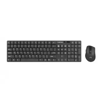 Bezvadu tastatūras un peles komplekts NATEC Stingray NZB-1440 — RF bezvadu, pilnizmēra 108 taustiņu QWERTY, ASV angļu, melns