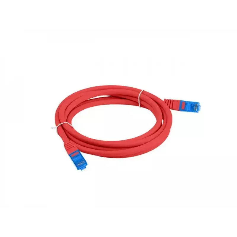LANBERG RJ-45 Cat6a savienojuma kabelis PCF6A-10CC-0100-R, 1 m, S/FTP, CCA, LSZH, sarkans