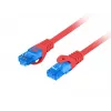 LANBERG RJ-45 Cat6a savienojuma kabelis PCF6A-10CC-0100-R, 1 m, S/FTP, CCA, LSZH, sarkans