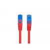 LANBERG RJ-45 Cat6a savienojuma kabelis PCF6A-10CC-0100-R, 1 m, S/FTP, CCA, LSZH, sarkans