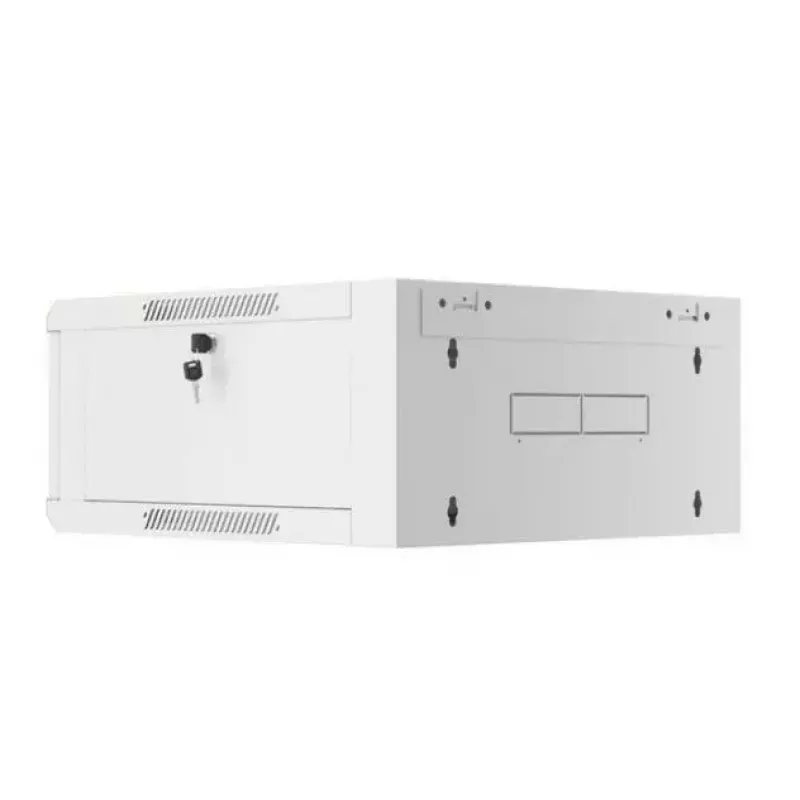 Sienas 19 collu 4U tīkla skapis LANBERG WAFA-5604-10S, 600 mm dziļums, pelēks, stikla durvis (salocīts)