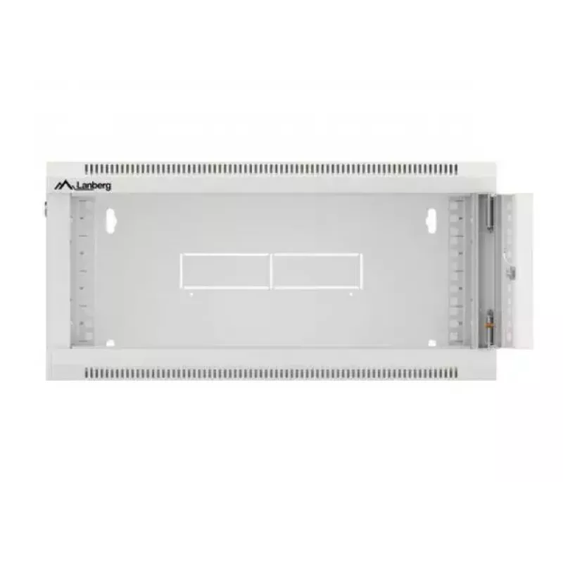 Sienas 19 collu 4U tīkla skapis LANBERG WAFA-5604-10S, 600 mm dziļums, pelēks, stikla durvis (salocīts)