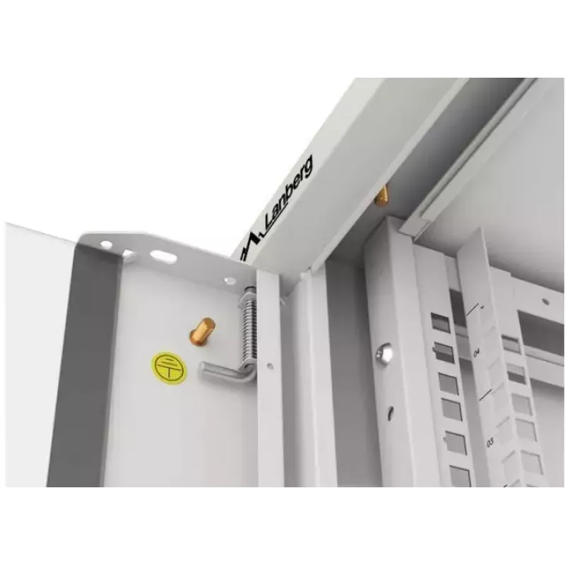 Sienas 19 collu 4U tīkla skapis LANBERG WAFA-5604-10S, 600 mm dziļums, pelēks, stikla durvis (salocīts)