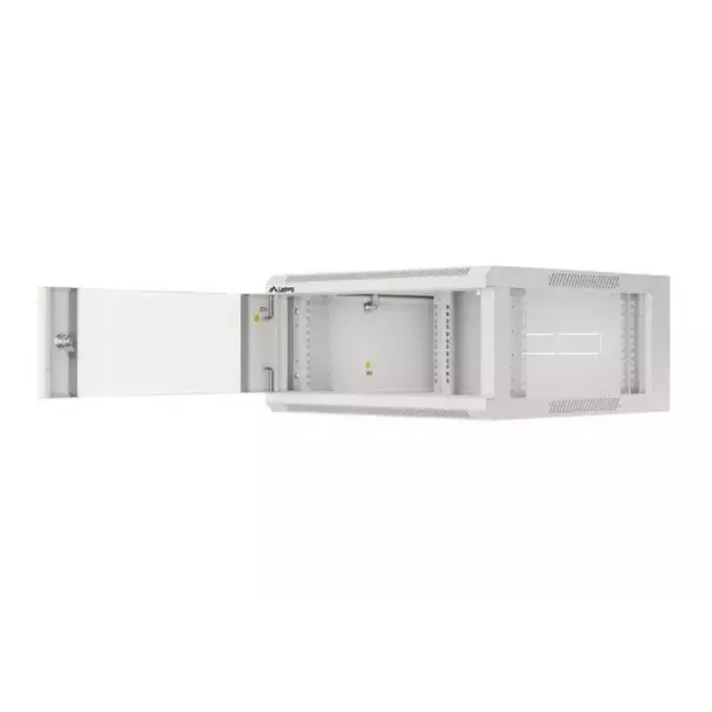 Sienas 19 collu 4U tīkla skapis LANBERG WAFA-5604-10S, 600 mm dziļums, pelēks, stikla durvis (salocīts)