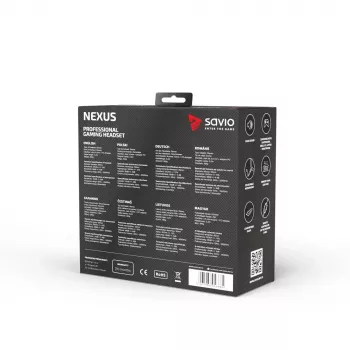 Savio NEXUS vadu spēļu austiņas, melnas
