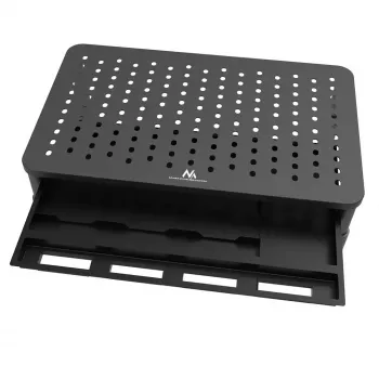 MACLEAN MC-946 statīvs klēpjdatoram 13–32 collu ierīcēm, 3 līmeņu augstums (11/13/15 cm), atvilktne, melns, līdz 20 kg