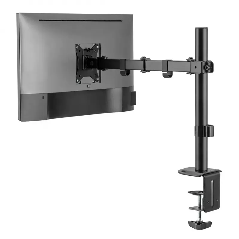 Monitora galda stiprinājums MACLEAN MC-753N 17–32 collu ekrāniem, VESA 75x75 / 100x100, max 9 kg, slīpums ±45°, pagrieziens ±180°, augstuma regulējams