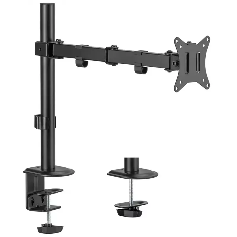Monitora galda stiprinājums MACLEAN MC-753N 17–32 collu ekrāniem, VESA 75x75 / 100x100, max 9 kg, slīpums ±45°, pagrieziens ±180°, augstuma regulējams