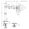 Monitora galda stiprinājums MACLEAN MC-753N 17–32 collu ekrāniem, VESA 75x75 / 100x100, max 9 kg, slīpums ±45°, pagrieziens ±180°, augstuma regulējams