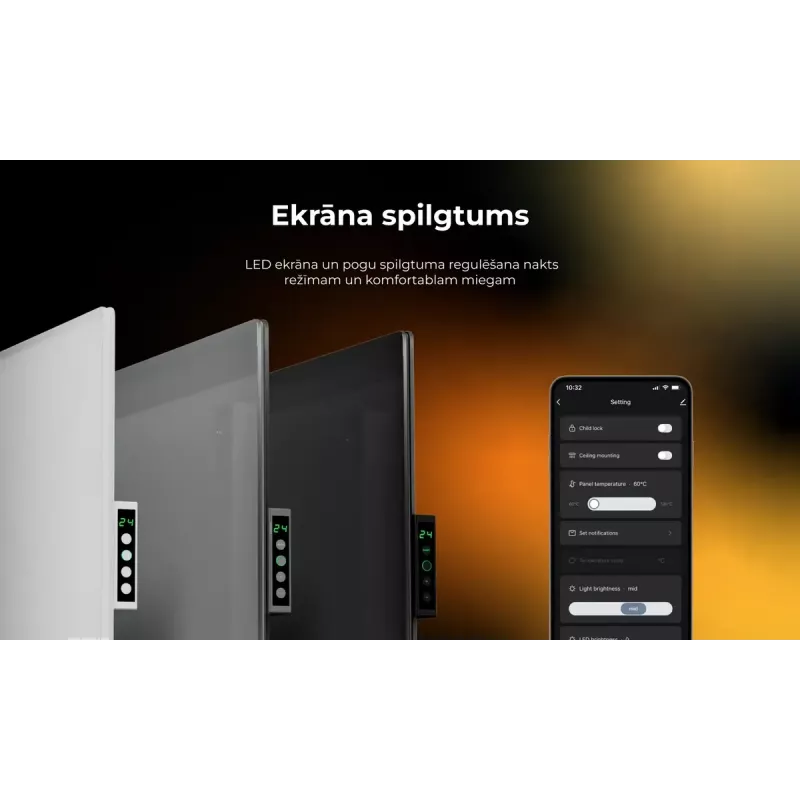 Infrasarkanais elektriskais sildītājs AENO Premium Eco Smart Heater AGH0005S, Pelēks