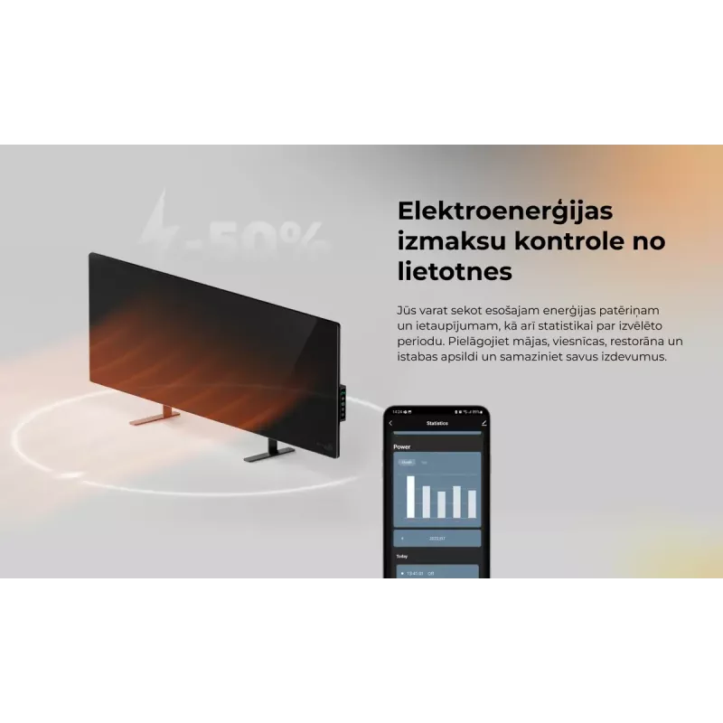 Infrasarkanais elektriskais sildītājs AENO Premium Eco Smart Heater AGH0005S, Pelēks
