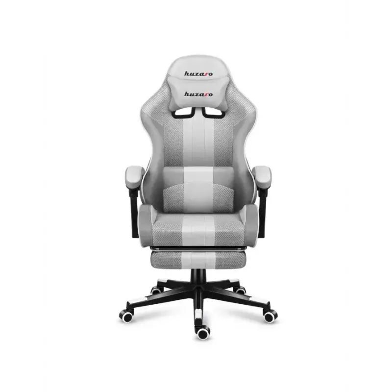Spēļu krēsls Huzaro FORCE 4.7 Bucket Seat Pelēks — audums, polsterēts sēdeklis un atzveltne, kāju balsts, max svars 140 kg, augstums 113–123 cm