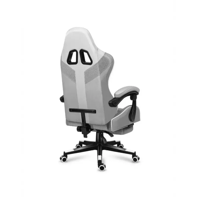 Spēļu krēsls Huzaro FORCE 4.7 Bucket Seat Pelēks — audums, polsterēts sēdeklis un atzveltne, kāju balsts, max svars 140 kg, augstums 113–123 cm