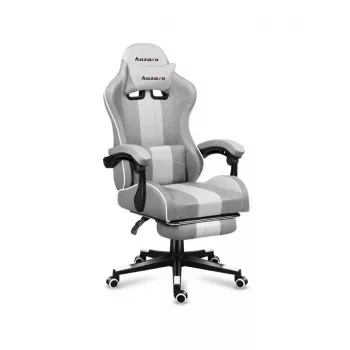 Spēļu krēsls Huzaro FORCE 4.7 Bucket Seat Pelēks — audums, polsterēts sēdeklis un atzveltne, kāju balsts, max svars 140 kg, augstums 113–123 cm