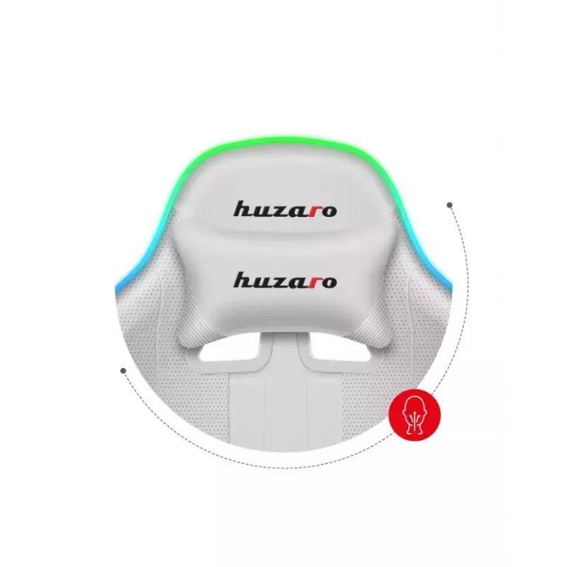 Spēļu krēsls Huzaro FORCE 4.7 RGB White — auduma kausveida sēdeklis